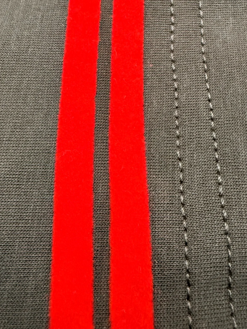 Gucci Black Short-Sleeve Tee with Red Velvet stripes